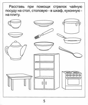 Раскраски Посуда для дошкольников