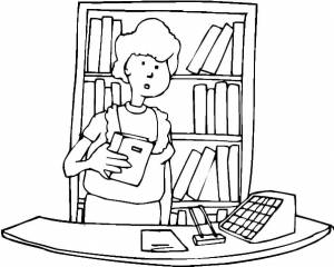 Рисунок библиотекарь раскраска
