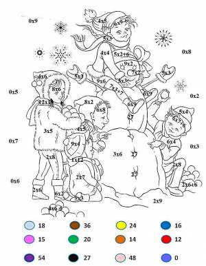 Математические раскраски Таблица умножения