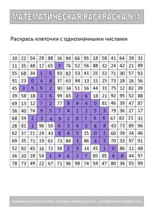 МАТЕМАТИЧЕСКИЕ РАСКРАСКИ