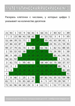 МАТЕМАТИЧЕСКИЕ РАСКРАСКИ