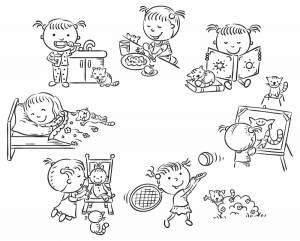 Раскраски Режим дня