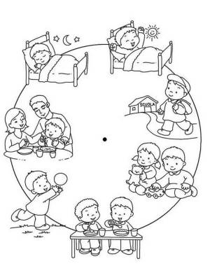 Раскраски Режим дня