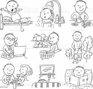 Раскраска режим дня школьника