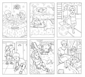 Раскраска Режим дня