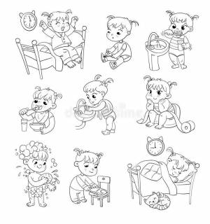 Раскраска Режим дня