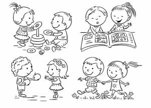 Режим дня раскраска для детей