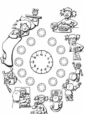 Раскраска Режим дня  для мальчиков