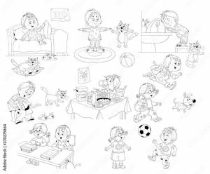 Раскраски Режим Дня