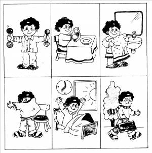 Раскраска режим дня школьника