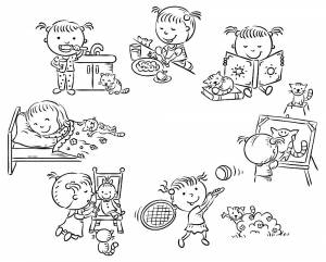 Раскраска Режим Дня