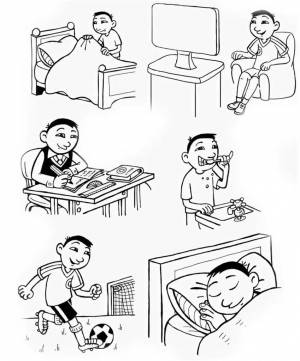 Раскраска Режим дня