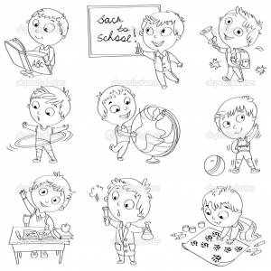 Раскраска режим дня школьника