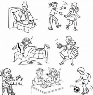 Раскраски Режим дня школьника в картинках