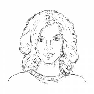 Раскраска лицо девушки  и