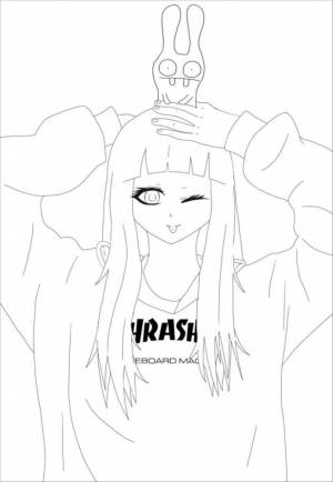 Раскраска Эстетика стильная девушка