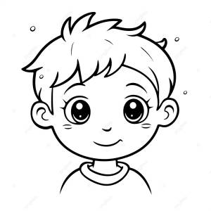 рисунок мальчик лицо черно белые раскраски для вашего малыша PNG , детский рисунок, рисунок лица, рисунок кольца PNG рисунок для й загрузки