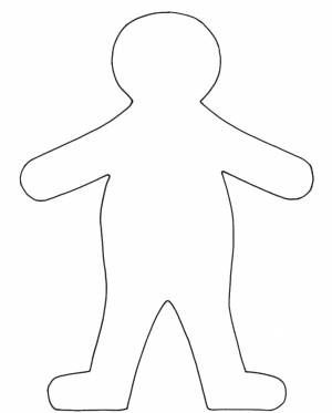 Раскраски контуры, Раскраска Человек без лица Контуры человека для вырезания
