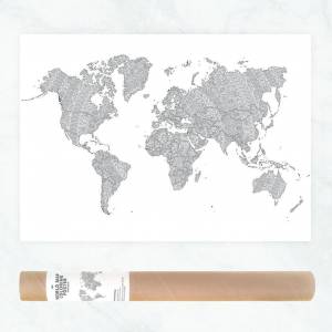 DIY Путешествие Карта мира, карта Мандала для раскраски для взрослых