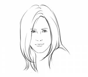 Раскраска Портрет Мамы