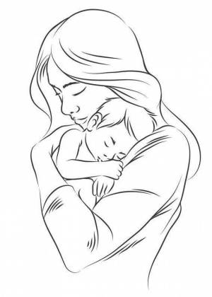 Рисунок на день матери для срисовки