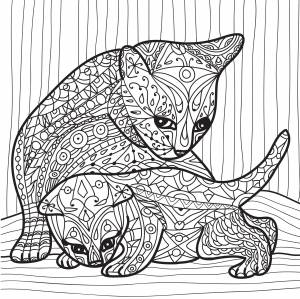Кошка с котенком