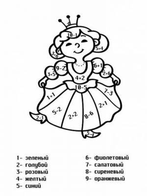 Картинка с примерами в пределах 10  онлайн