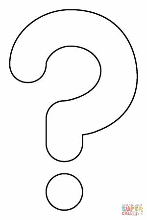 Раскраска Белый вопросительный знак эмодзи