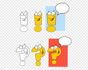 Мультфильм восклицательный знак Вопросительный знак Иллюстрация, мультфильм вопросительный знак и восклицательный знак, мультипликационный персонаж, текст, фотография png