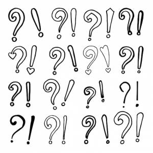 Вопросительный знак и восклицательный знак задайте векторную иллюстрацию