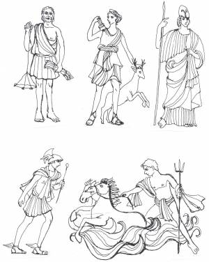 Боги древней греции раскраска
