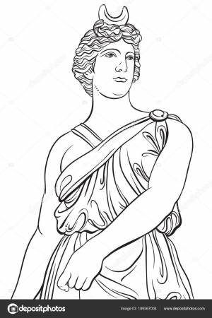 Греческая богиня в стиле линии