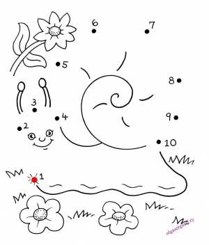 Упражнения для детей Соедини по точкам и раскрась