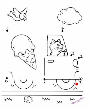 Упражнения для детей Соедини по точкам и раскрась