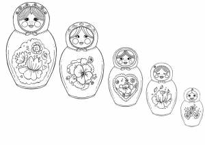 Раскраски раскраск, Раскраска Матрешка для детей Матрешка