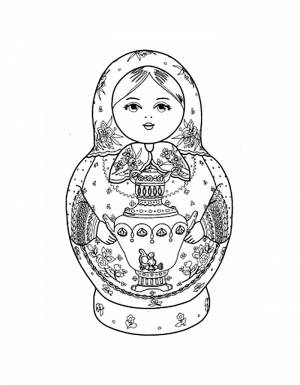 Раскраска Матрёшка