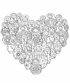 Сердце из матрешек