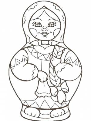 Раскраски детей, Раскраска Матрешка для детей Матрешка