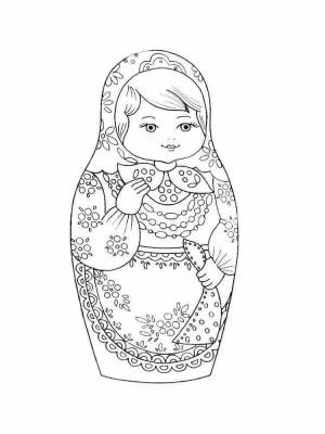 Матрешка рисунок раскраска