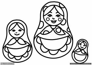 Раскраска Матрешки
