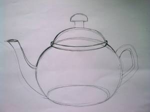 Чайник рисунок карандашом