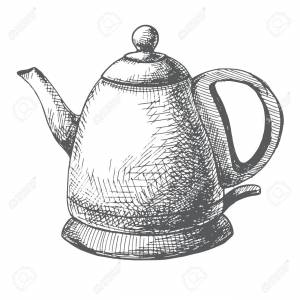 Чайник рисунок карандашом