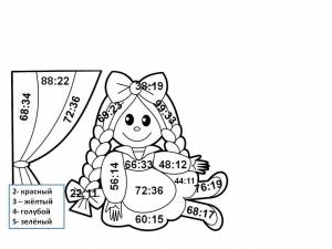 Примеры раскраски Деление двузначного на двузначное