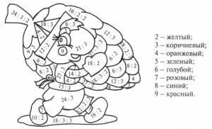 Раскраски с примерами на умножение