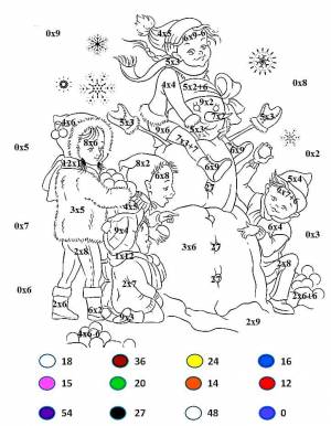 Раскраски Умножение и Деление