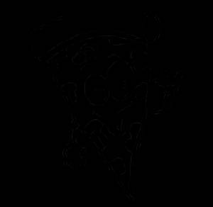 Раскраска Пицца с глазами