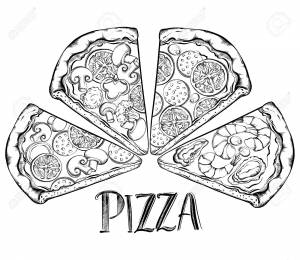 Рисунок пиццы карандашом