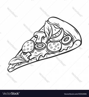 Рисунок пиццы карандашом