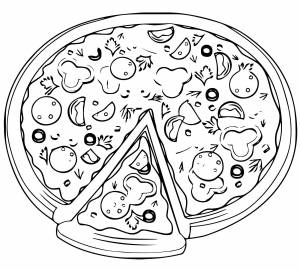 Пицца раскраска для детей