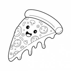 Иллюстрация страницы раскраски персонажа пиццы